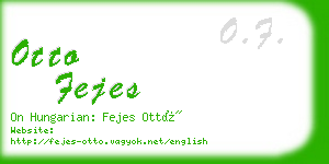 otto fejes business card